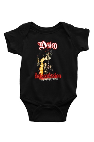Dio Baskılı Unisex Siyah Bebek Body - Zıbın