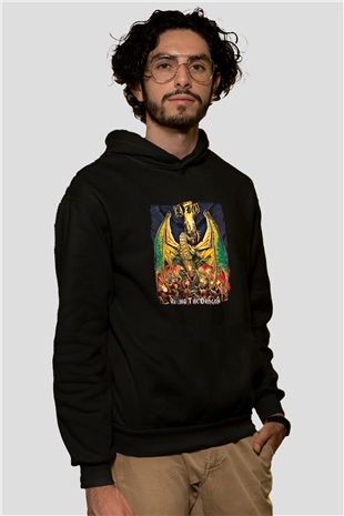 Dio Baskılı Unisex Siyah Hoodie