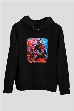 Dio Baskılı Unisex Siyah Hoodie