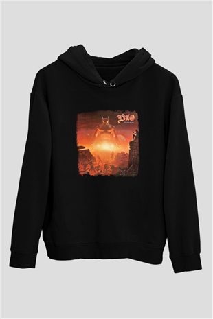 Dio Baskılı Unisex Siyah Hoodie