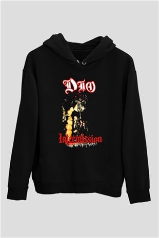 Dio Baskılı Unisex Siyah Hoodie