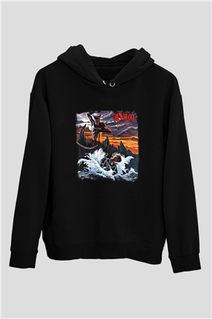Dio Baskılı Unisex Siyah Hoodie