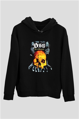 Dio Baskılı Unisex Siyah Hoodie