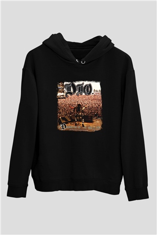 Dio Baskılı Unisex Siyah Hoodie