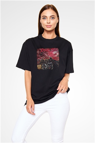 Dio Baskılı Unisex Siyah Oversize Tişört