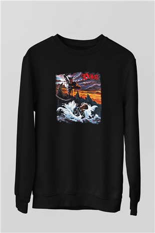 Dio Baskılı Unisex Siyah Sweatshirt