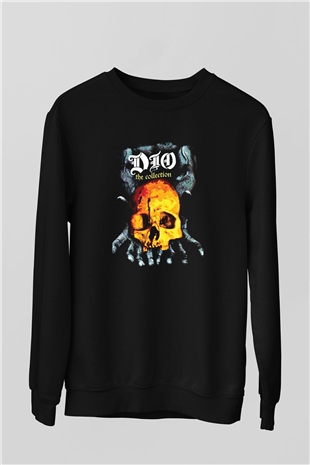 Dio Baskılı Unisex Siyah Sweatshirt