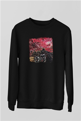 Dio Baskılı Unisex Siyah Sweatshirt