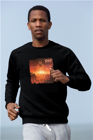 Dio Baskılı Unisex Siyah Sweatshirt