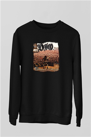 Dio Baskılı Unisex Siyah Sweatshirt