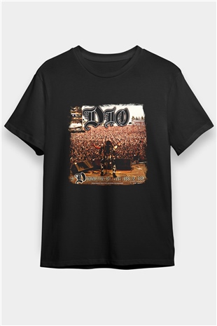 Dio Baskılı Unisex Siyah Tişört