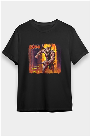 Dio Baskılı Unisex Siyah Tişört