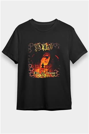 Dio Baskılı Unisex Siyah Tişört
