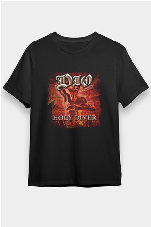 Dio Baskılı Unisex Siyah Tişört