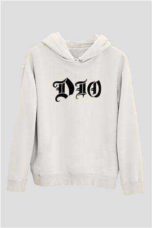 Dio Beyaz Unisex Kapşonlu Sweatshirt