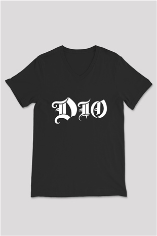 Dio Siyah Unisex V Yaka Tişört T-Shirt