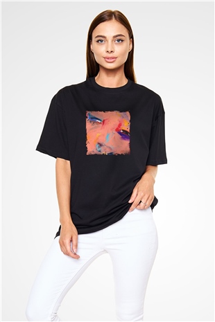 Diplo Baskılı Unisex Oversize Siyah Tişört