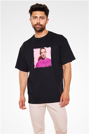 Diplo Baskılı Unisex Oversize Siyah Tişört
