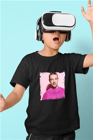 Diplo Baskılı Unisex Siyah Çocuk Tişört
