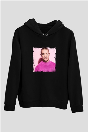 Diplo Baskılı Unisex Siyah Hoodie