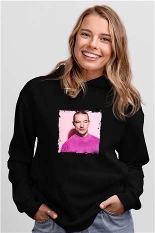 Diplo Baskılı Unisex Siyah Hoodie