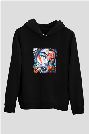Diplo Baskılı Unisex Siyah Hoodie