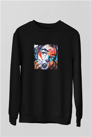 Diplo Baskılı Unisex Siyah Sweatshirt