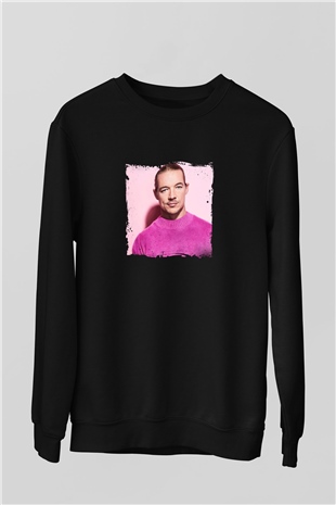Diplo Baskılı Unisex Siyah Sweatshirt