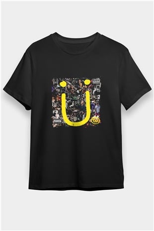 Diplo Baskılı Unisex Siyah Tişört