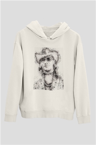 Diplo Beyaz Unisex Kapüşonlu Sweatshirt