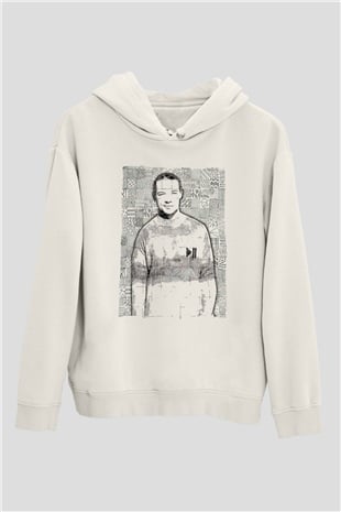 Diplo Beyaz Unisex Kapüşonlu Sweatshirt