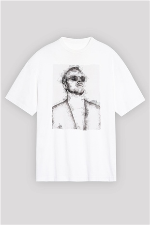 Diplo Beyaz Oversize Tişört Oversize T-shirt - TişörtFabrikası