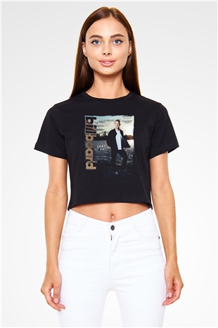 Diplo Siyah  Crop Top Tişört