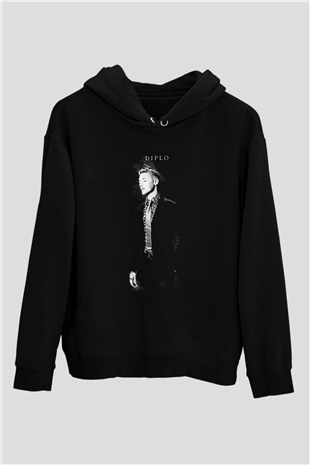 Diplo Siyah Unisex Kapüşonlu Sweatshirt