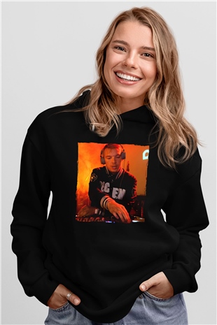 Diplo Siyah Unisex Kapüşonlu Sweatshirt