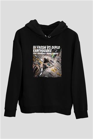 Diplo Siyah Unisex Kapüşonlu Sweatshirt
