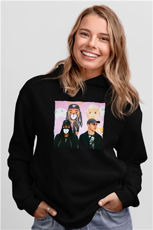 Diplo Siyah Unisex Kapüşonlu Sweatshirt