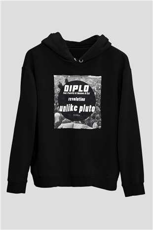 Diplo Siyah Unisex Kapüşonlu Sweatshirt