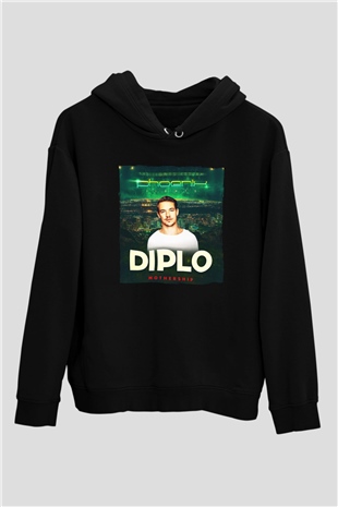 Diplo Siyah Unisex Kapüşonlu Sweatshirt