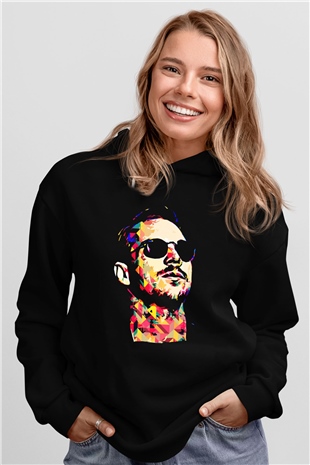 Diplo Siyah Unisex Kapüşonlu Sweatshirt