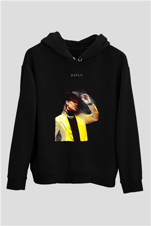 Diplo Siyah Unisex Kapüşonlu Sweatshirt