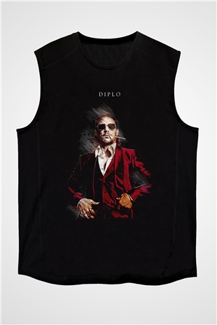 Diplo Siyah Unisex Kolsuz Tişört