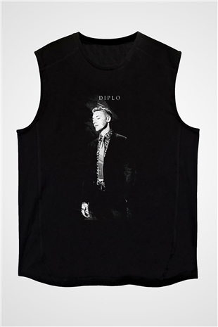 Diplo Siyah Unisex Kolsuz Tişört