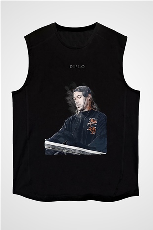 Diplo Siyah Unisex Kolsuz Tişört