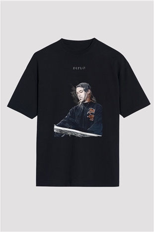 Diplo Siyah Oversize Tişört Oversize T-shirt - TişörtFabrikası