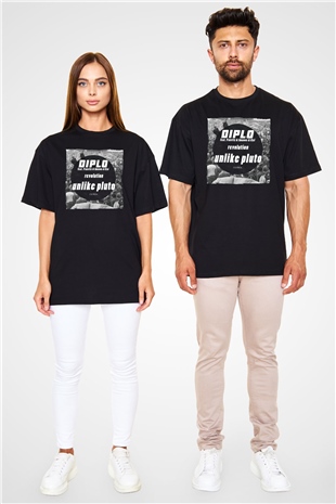 Diplo Siyah Oversize Tişört Oversize T-shirt - TişörtFabrikası