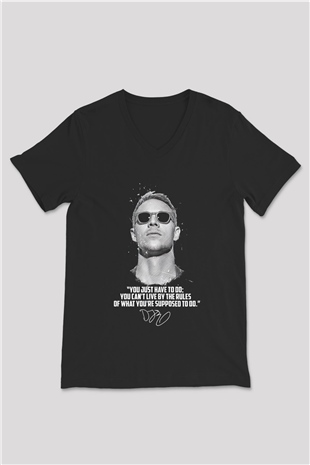 Diplo Siyah Unisex V Yaka Tişört