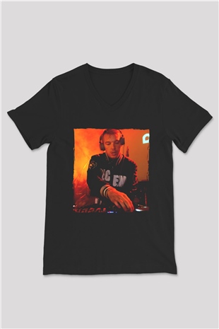 Diplo Siyah Unisex V Yaka Tişört