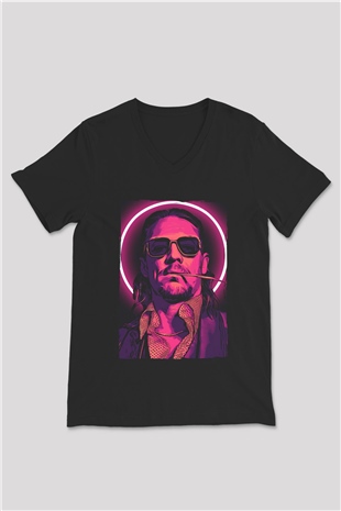 Diplo Siyah Unisex V Yaka Tişört