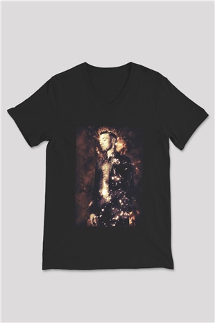 Diplo Siyah Unisex V Yaka Tişört